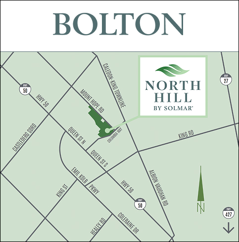 Map locating North Hill in Bolton near Highway 50